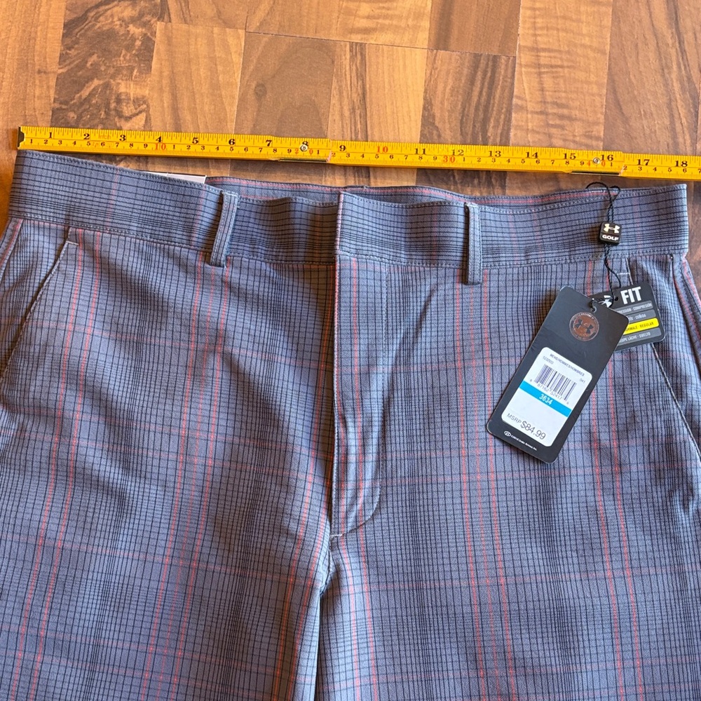 Under Armour Charcoal and Orange Checkered Golf Pants NWT - Picture 4 of 8